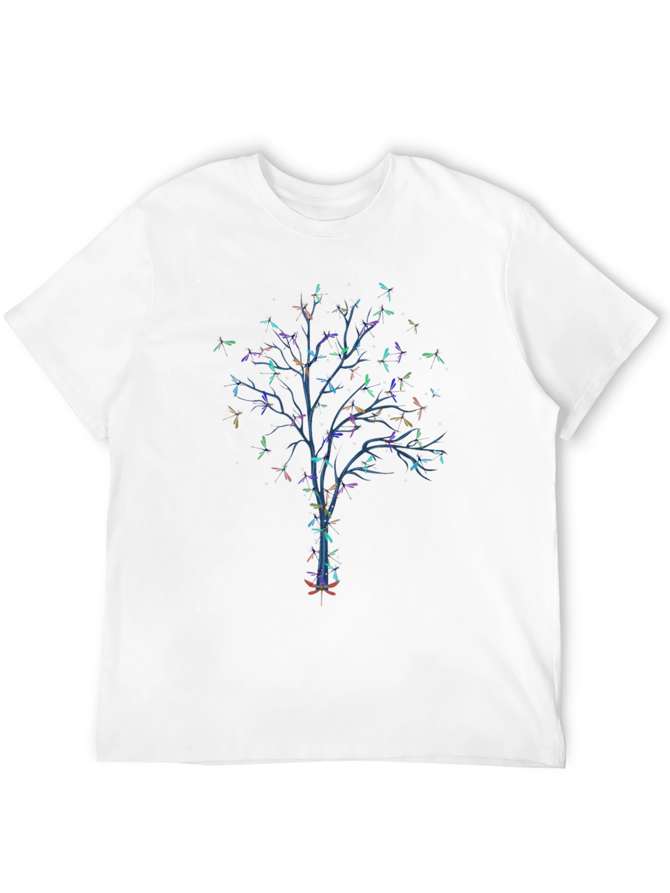 Dragonfly Tree Graphic Black T-Shirt