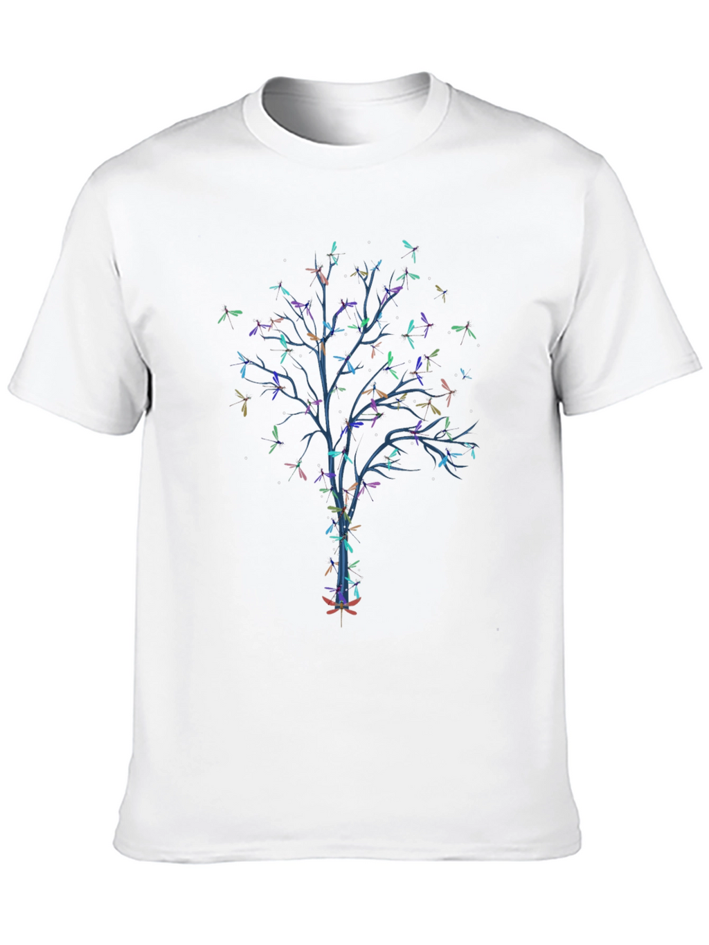 Dragonfly Tree Graphic Black T-Shirt