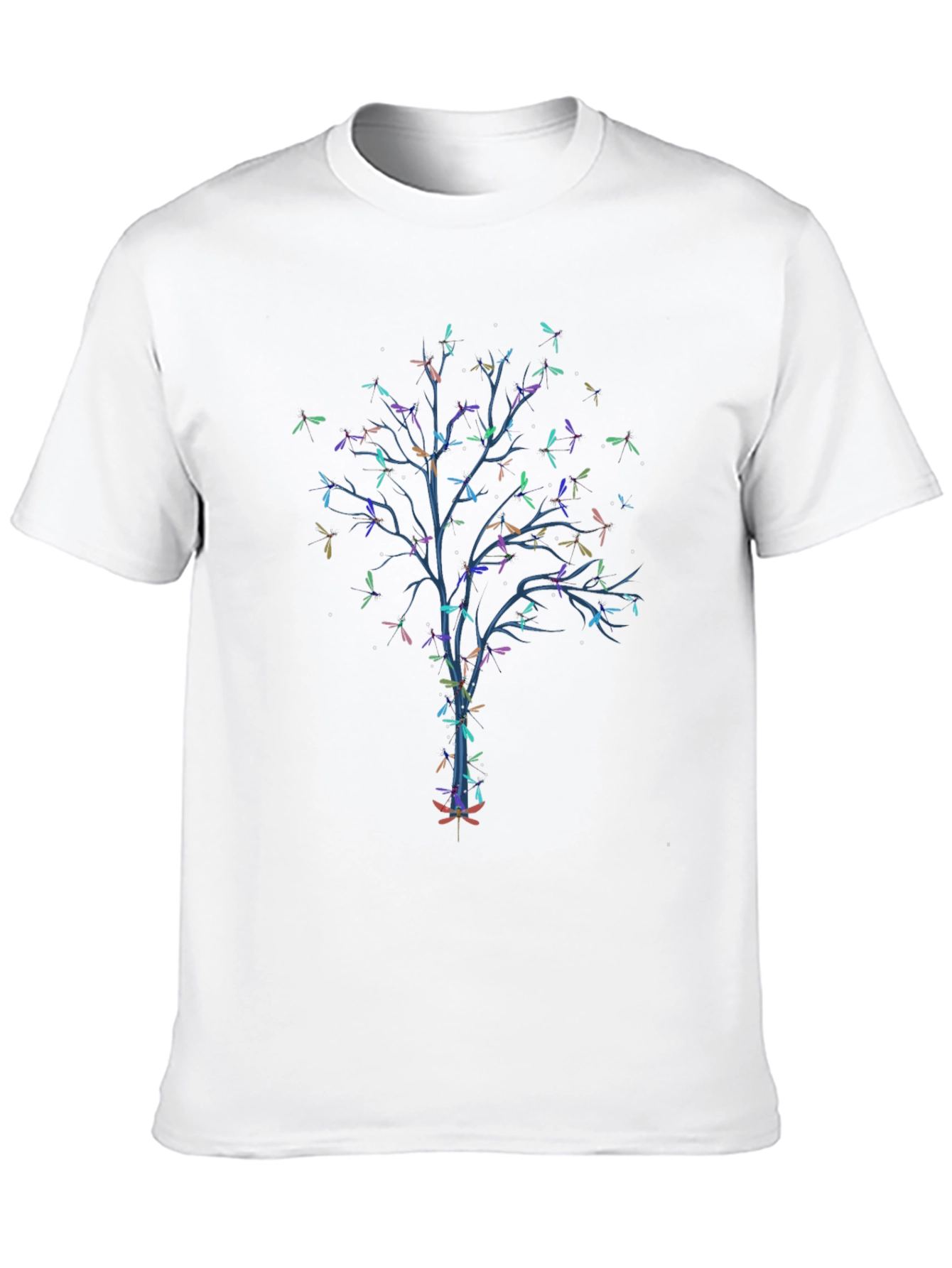 Dragonfly Tree Graphic Black T-Shirt