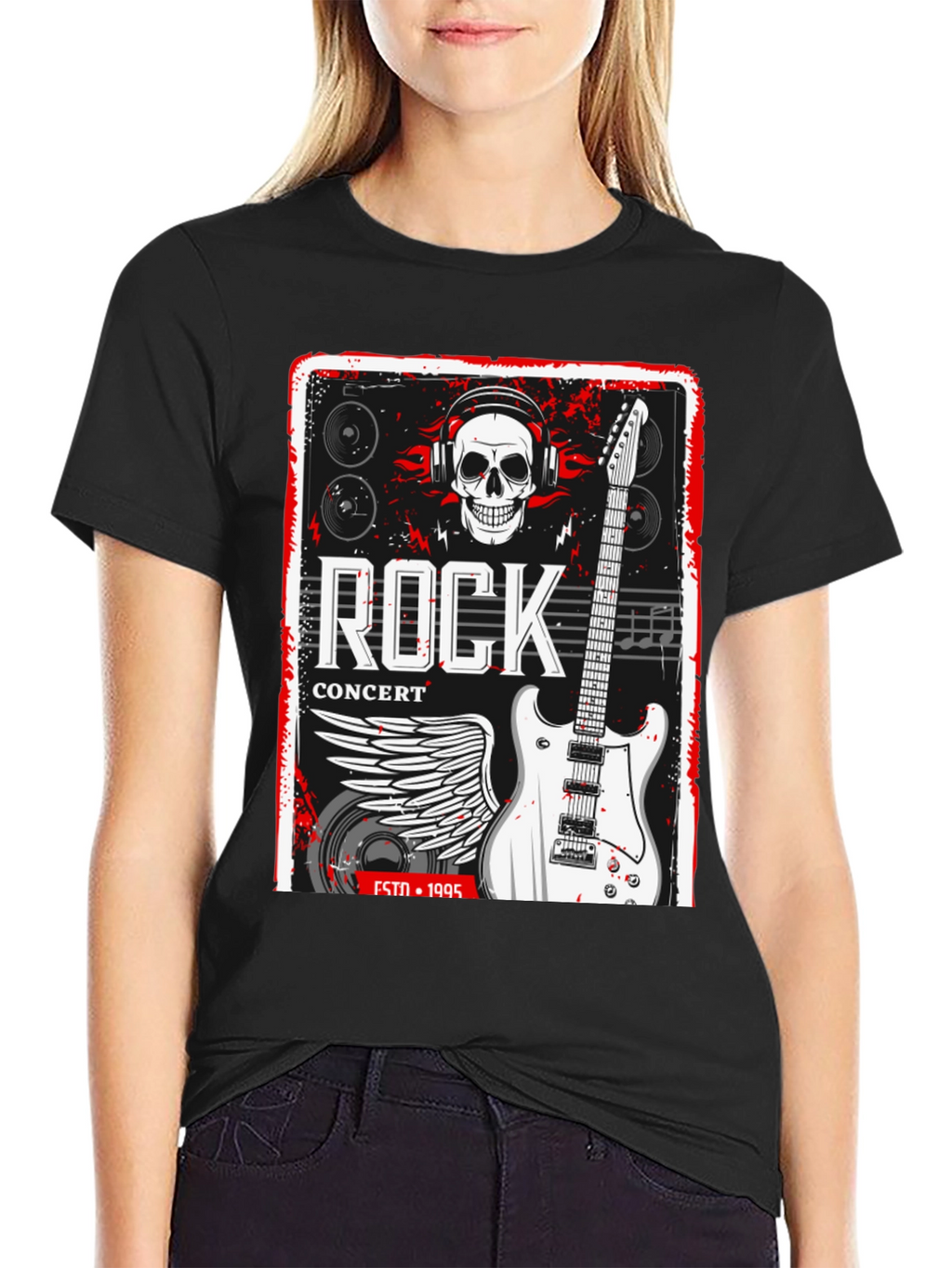 Rock Concert Black Graphic Tee