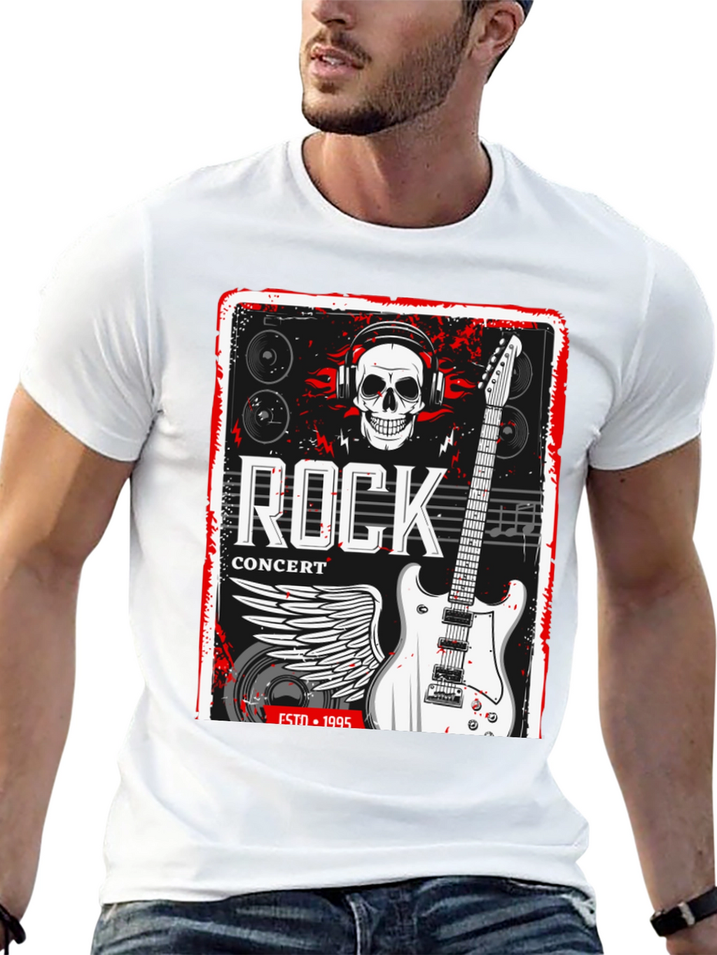Rock Concert Black Graphic Tee