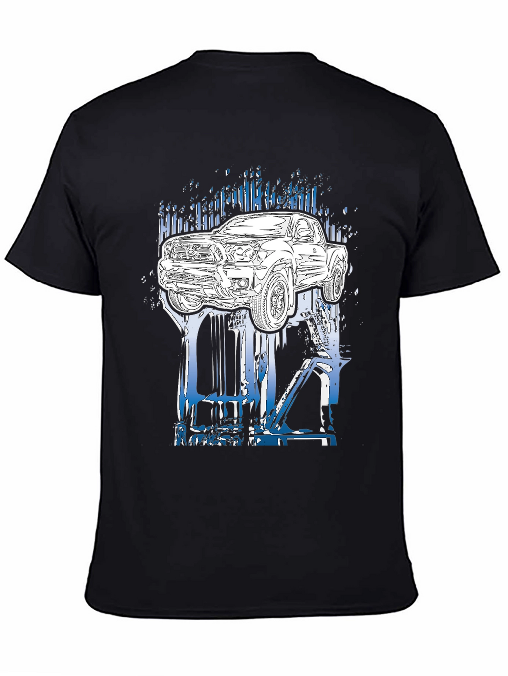 Truck Graphic Tee - Black Cotton T-Shirt