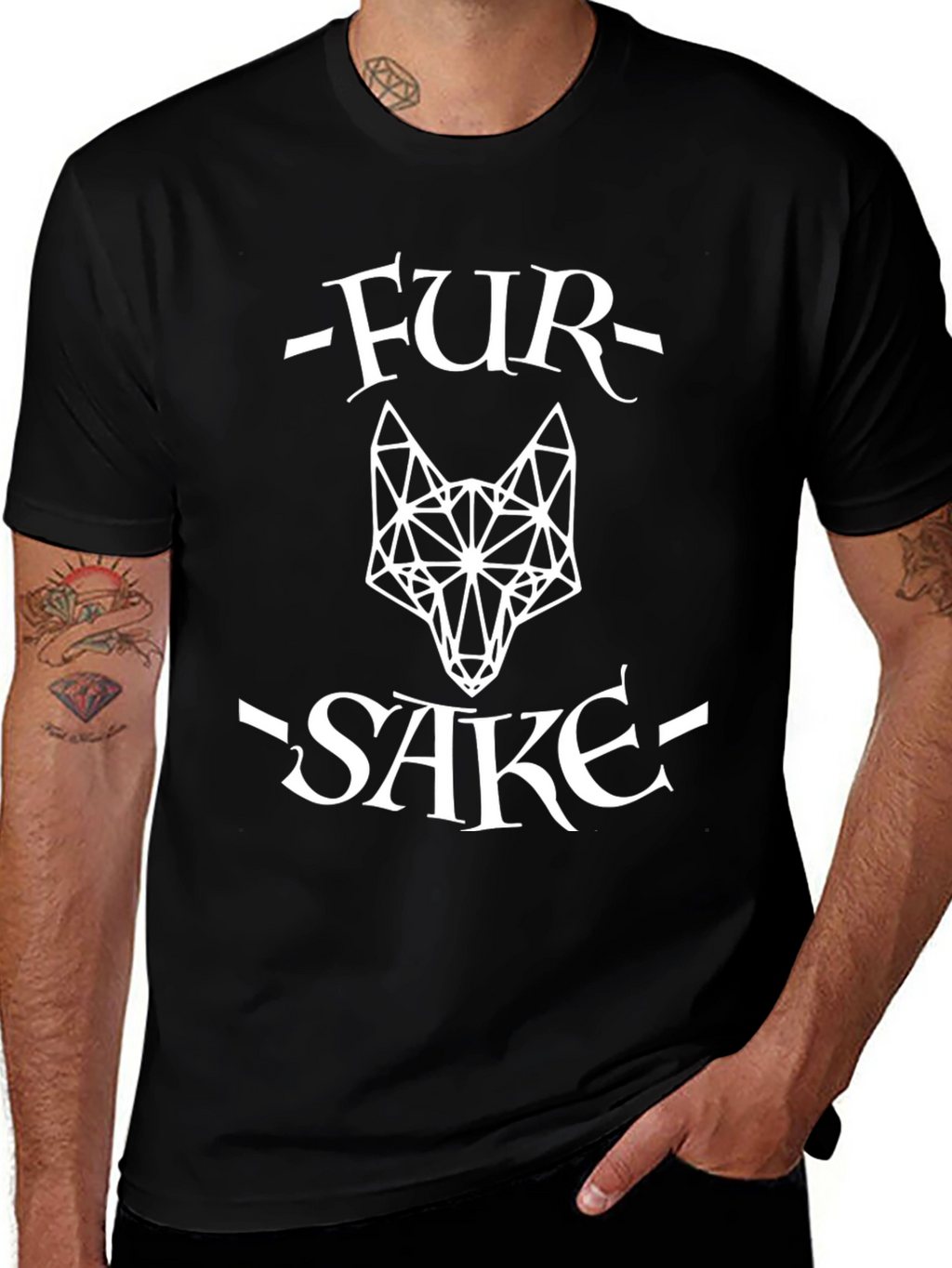 Fur Sake Geometric Wolf Graphic Tee