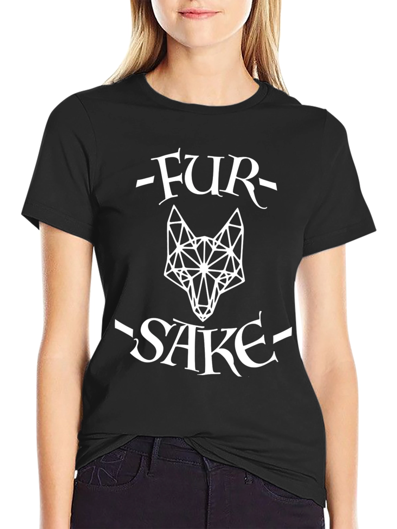 Fur Sake Geometric Wolf Graphic Tee