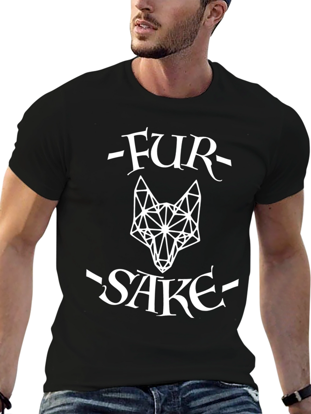 Fur Sake Geometric Wolf Graphic Tee