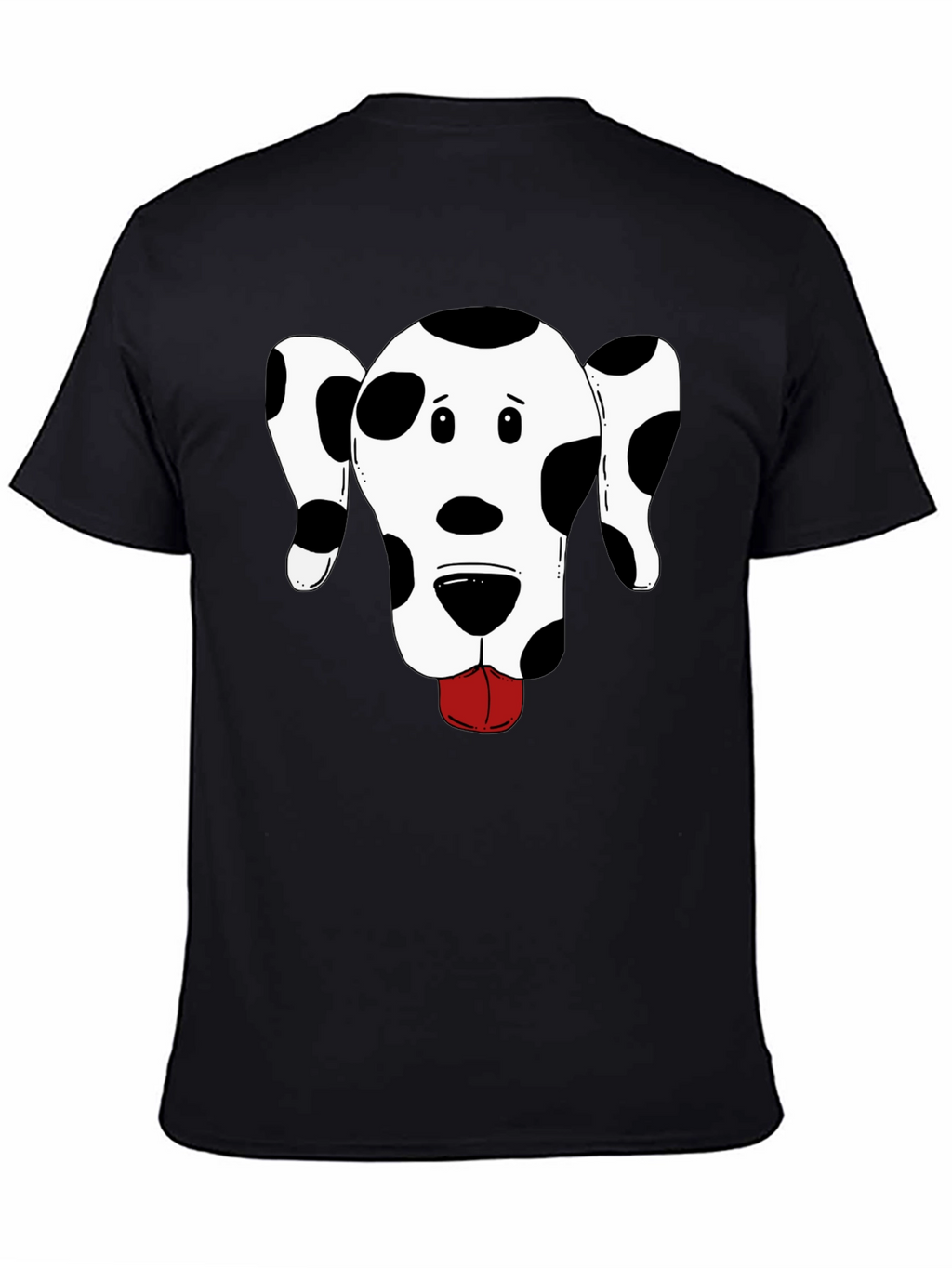 Dog Graphic Tee - Black Cotton T-Shirt