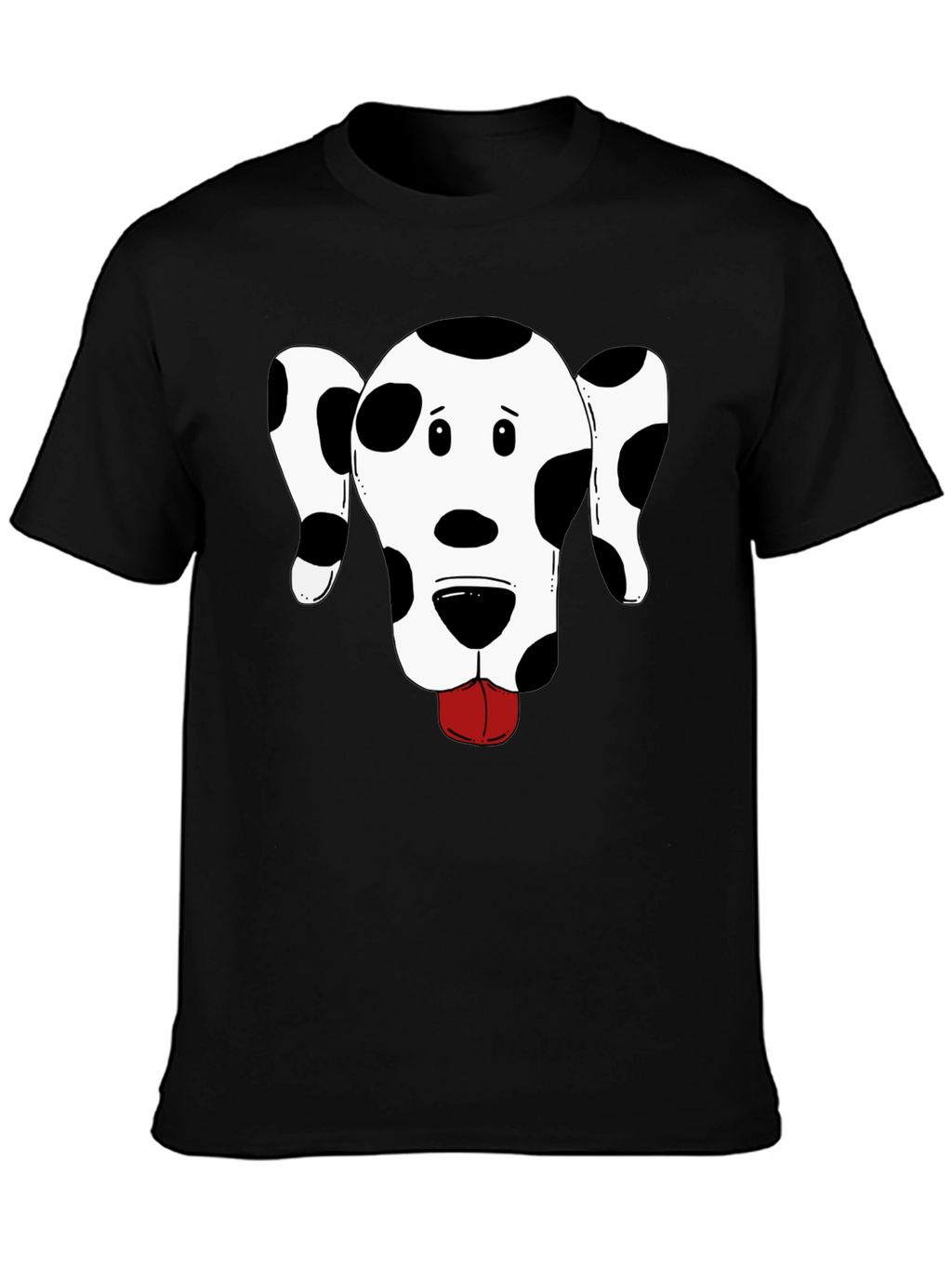 Dog Graphic Tee - Black Cotton T-Shirt