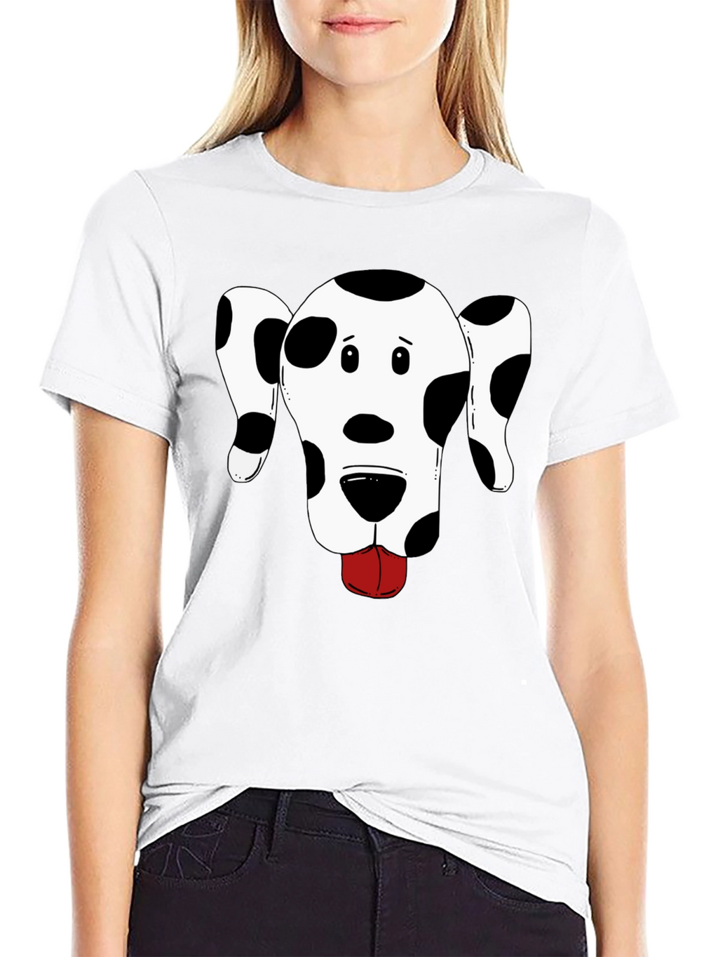 Dog Graphic Tee - Black Cotton T-Shirt