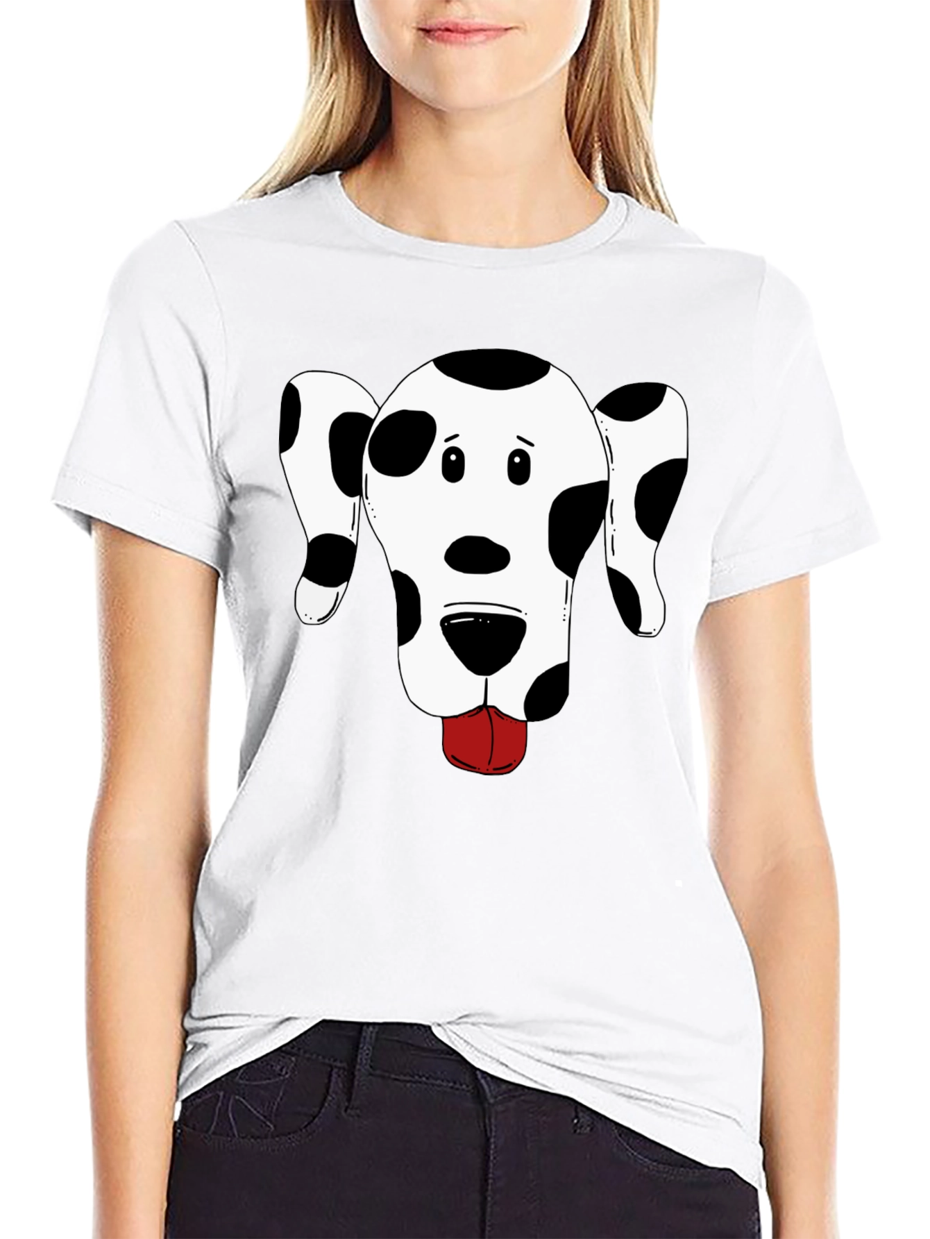 Dog Graphic Tee - Black Cotton T-Shirt