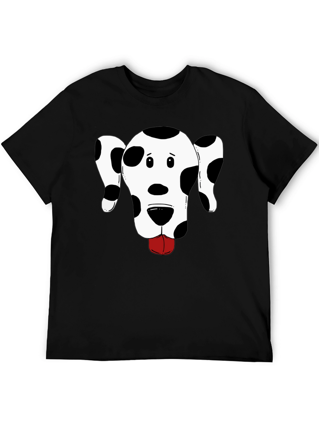 Dog Graphic Tee - Black Cotton T-Shirt
