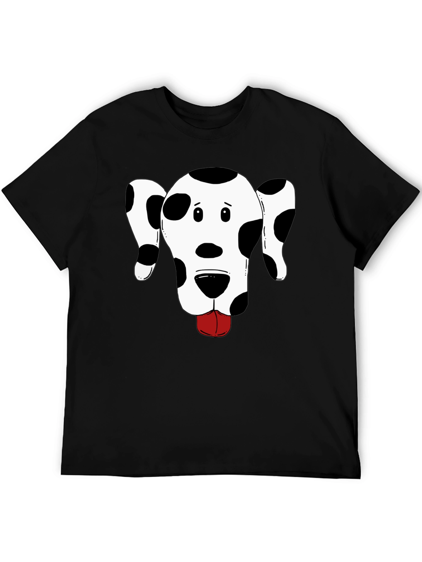 Dog Graphic Tee - Black Cotton T-Shirt