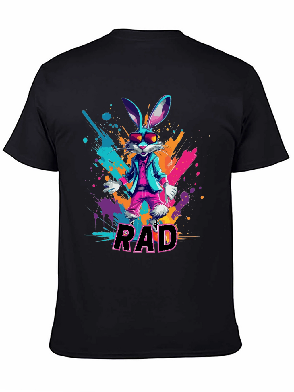 RAD Rabbit Graphic Tee - Cool Bunny Design
