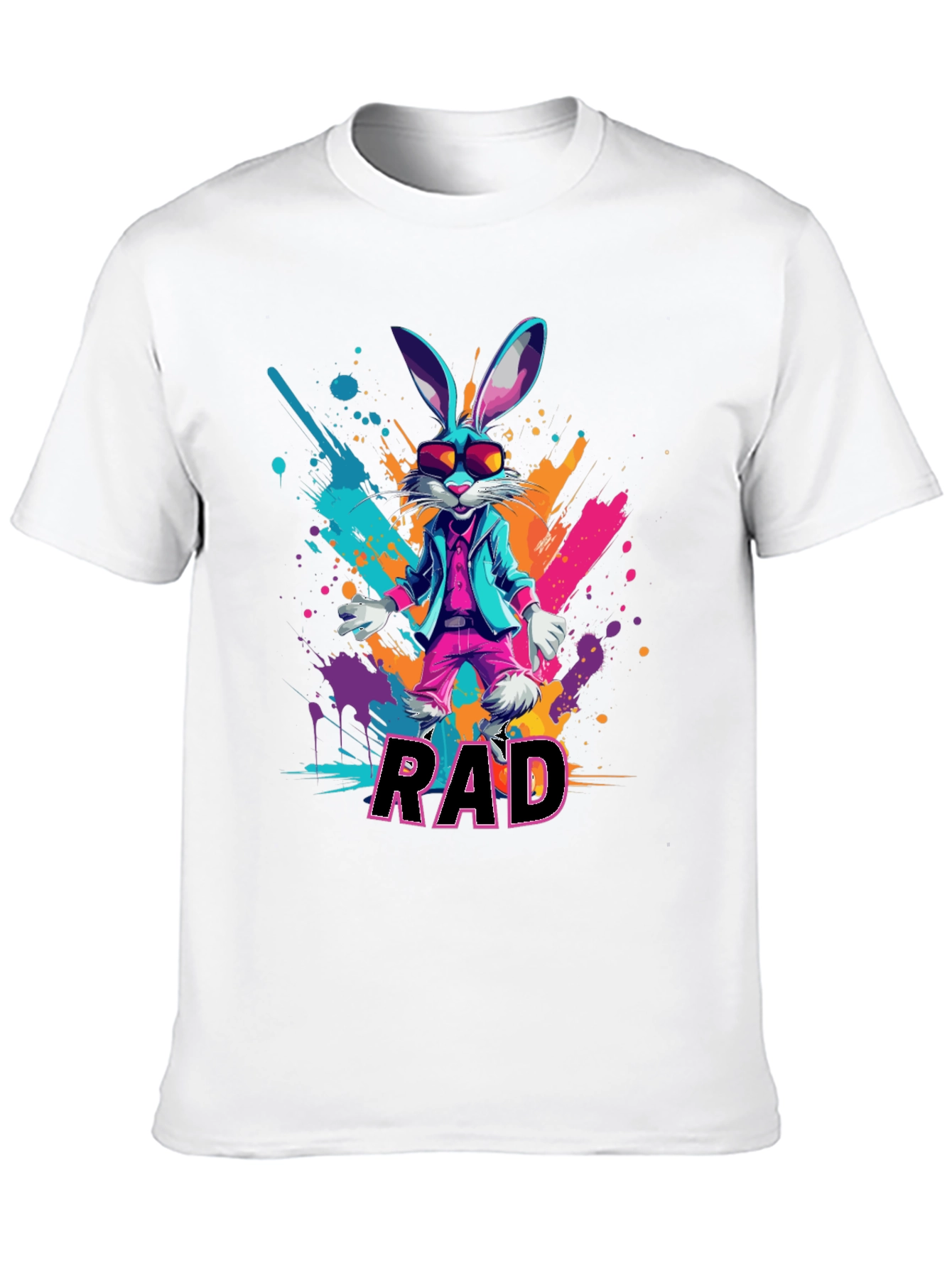 RAD Rabbit Graphic Tee - Cool Bunny Design