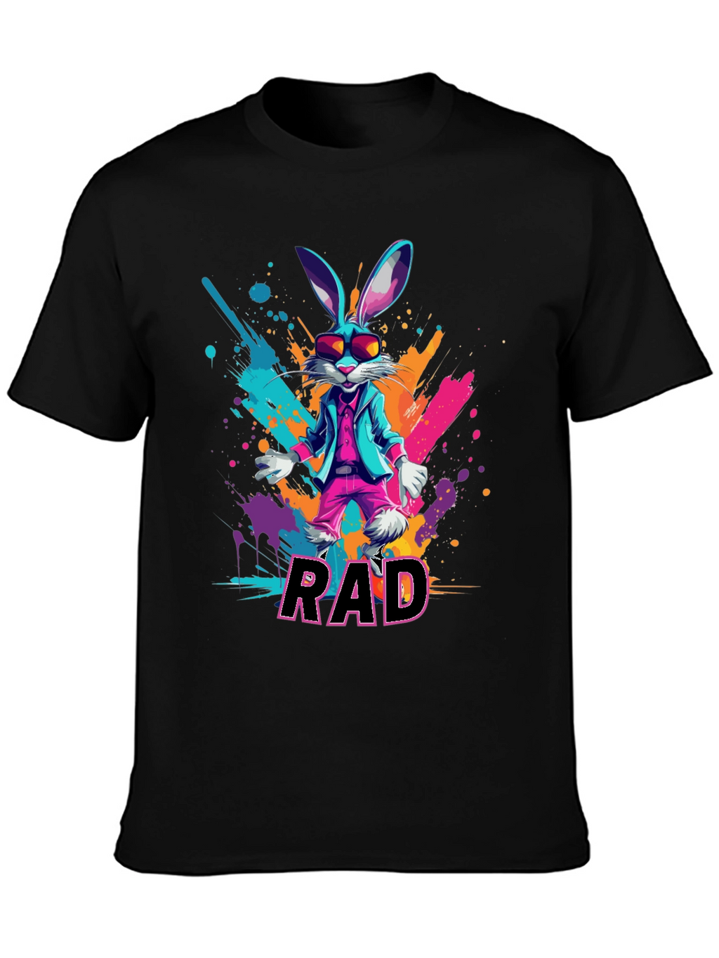 RAD Rabbit Graphic Tee - Cool Bunny Design