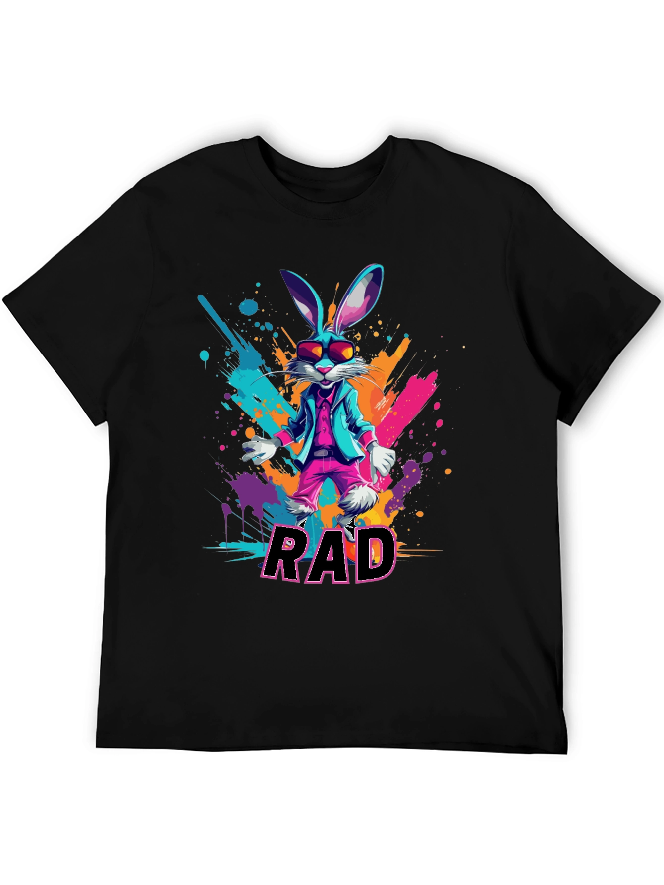 RAD Rabbit Graphic Tee - Cool Bunny Design