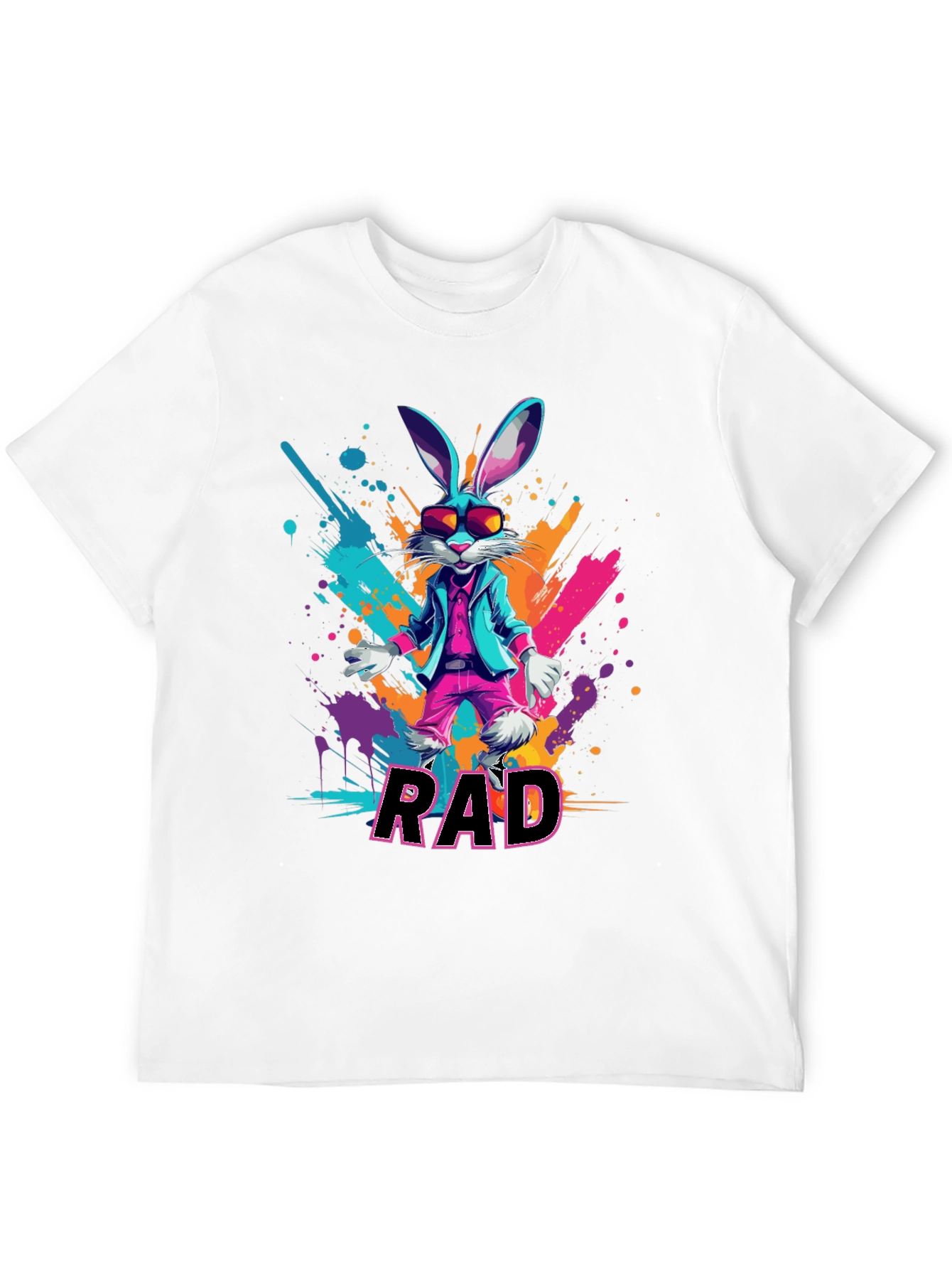 RAD Rabbit Graphic Tee - Cool Bunny Design