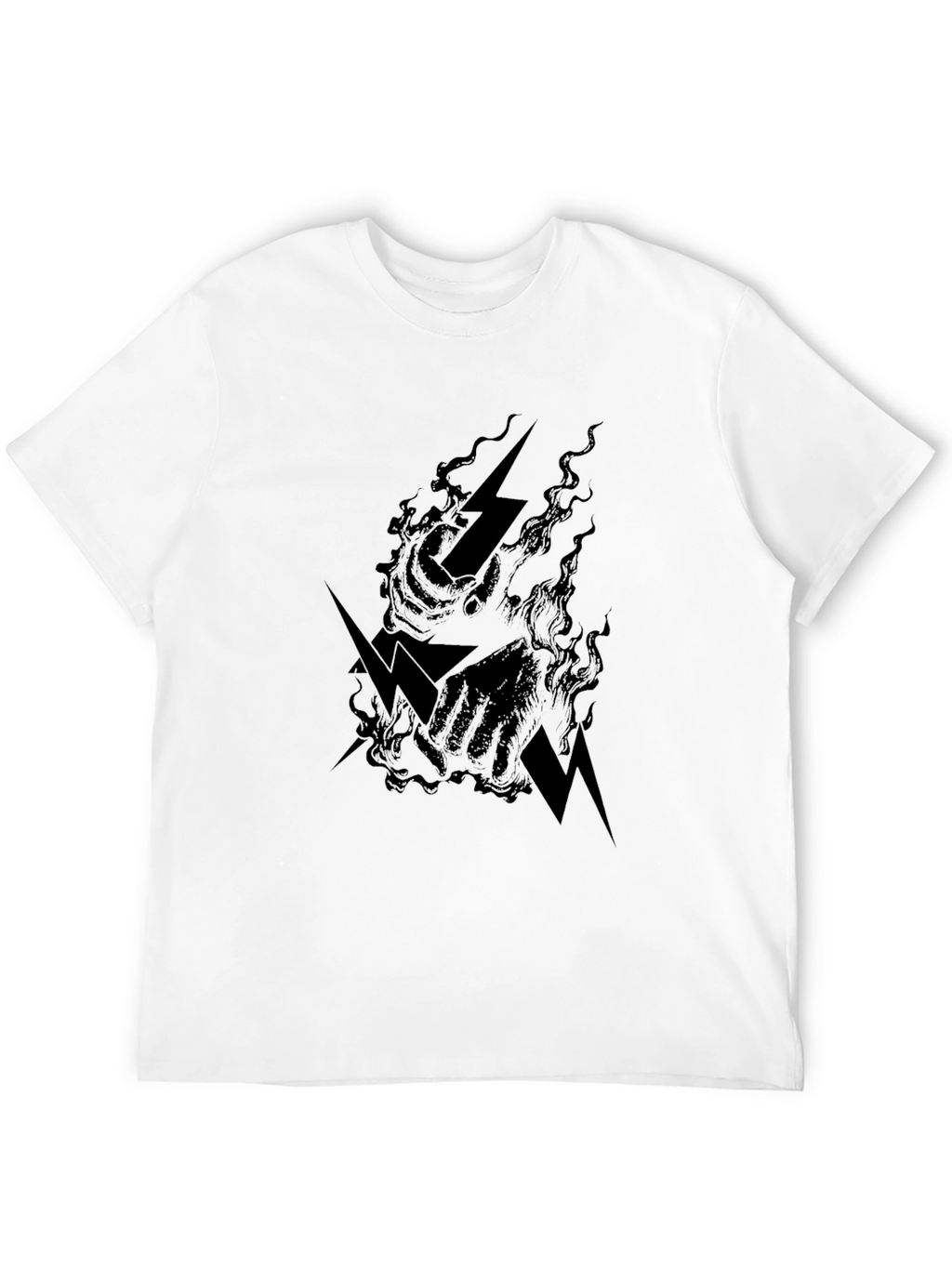 Electric Fist Graphic Print Black T-Shirt