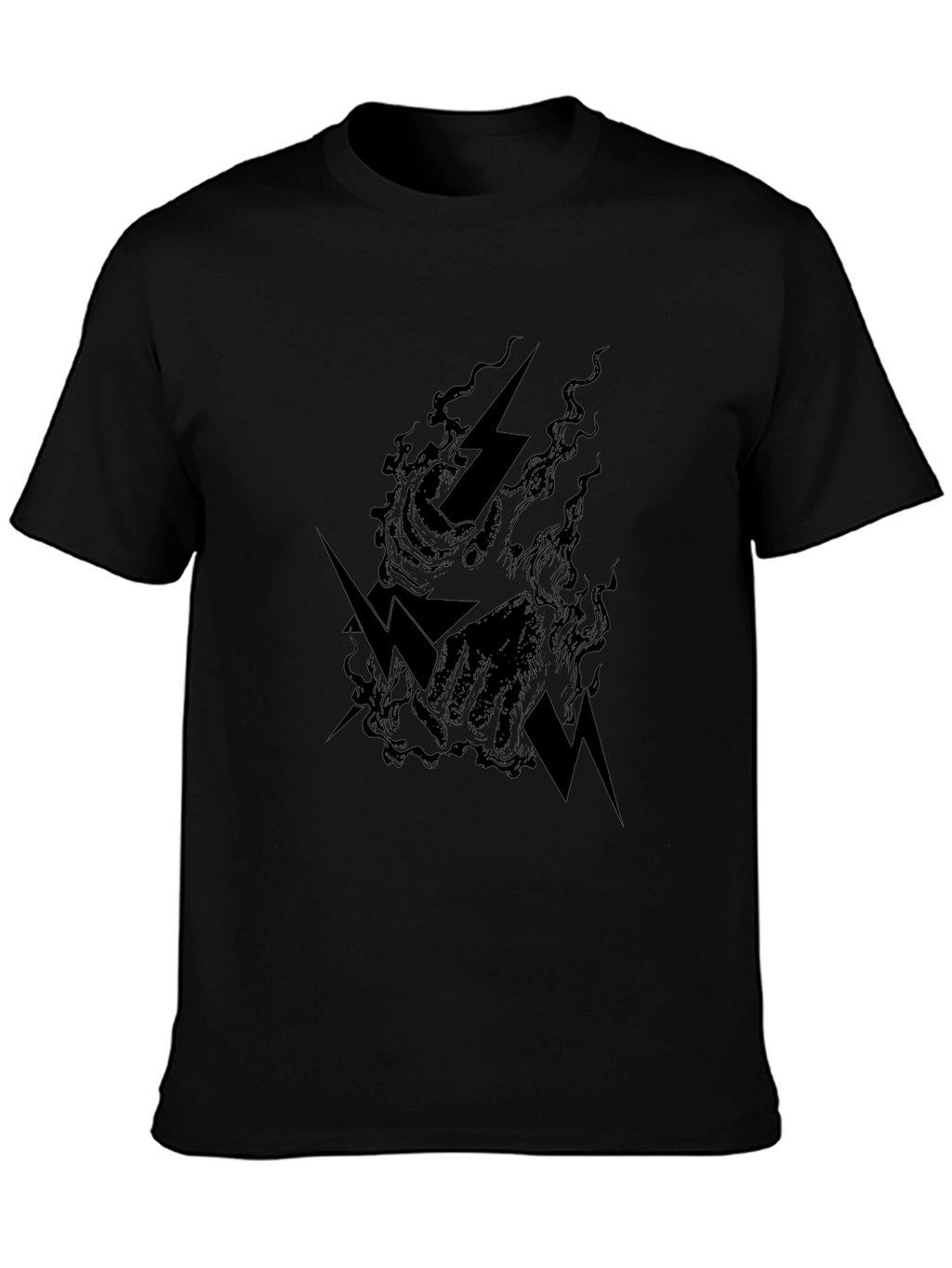 Electric Fist Graphic Print Black T-Shirt