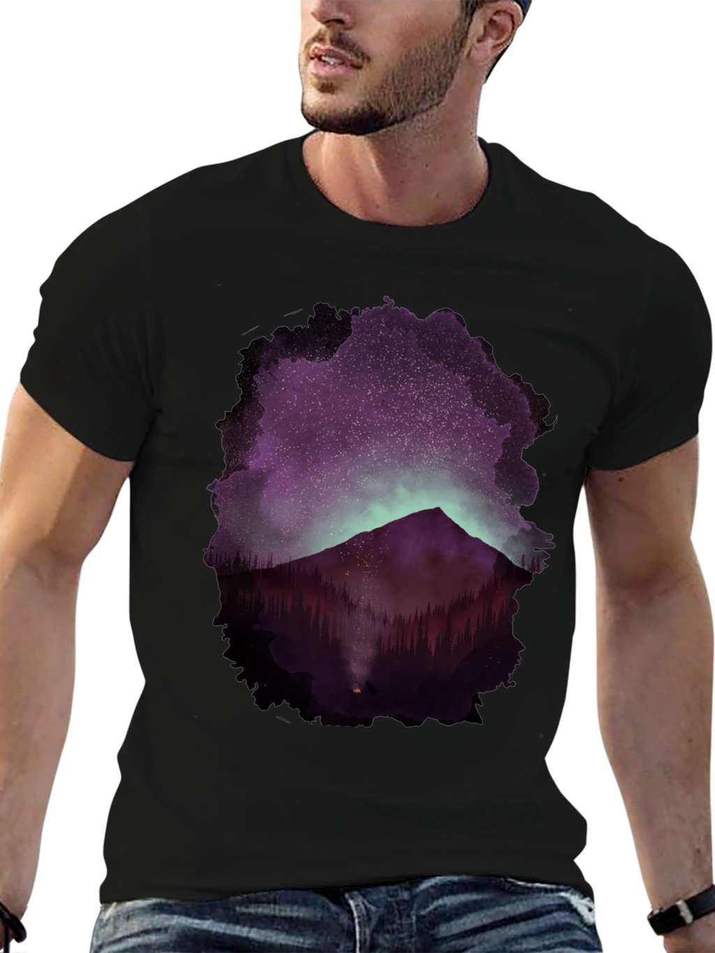 Mountain Night Sky Graphic Tee