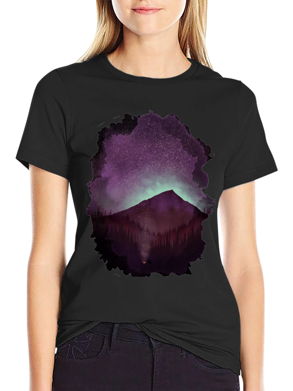 Mountain Night Sky Graphic Tee