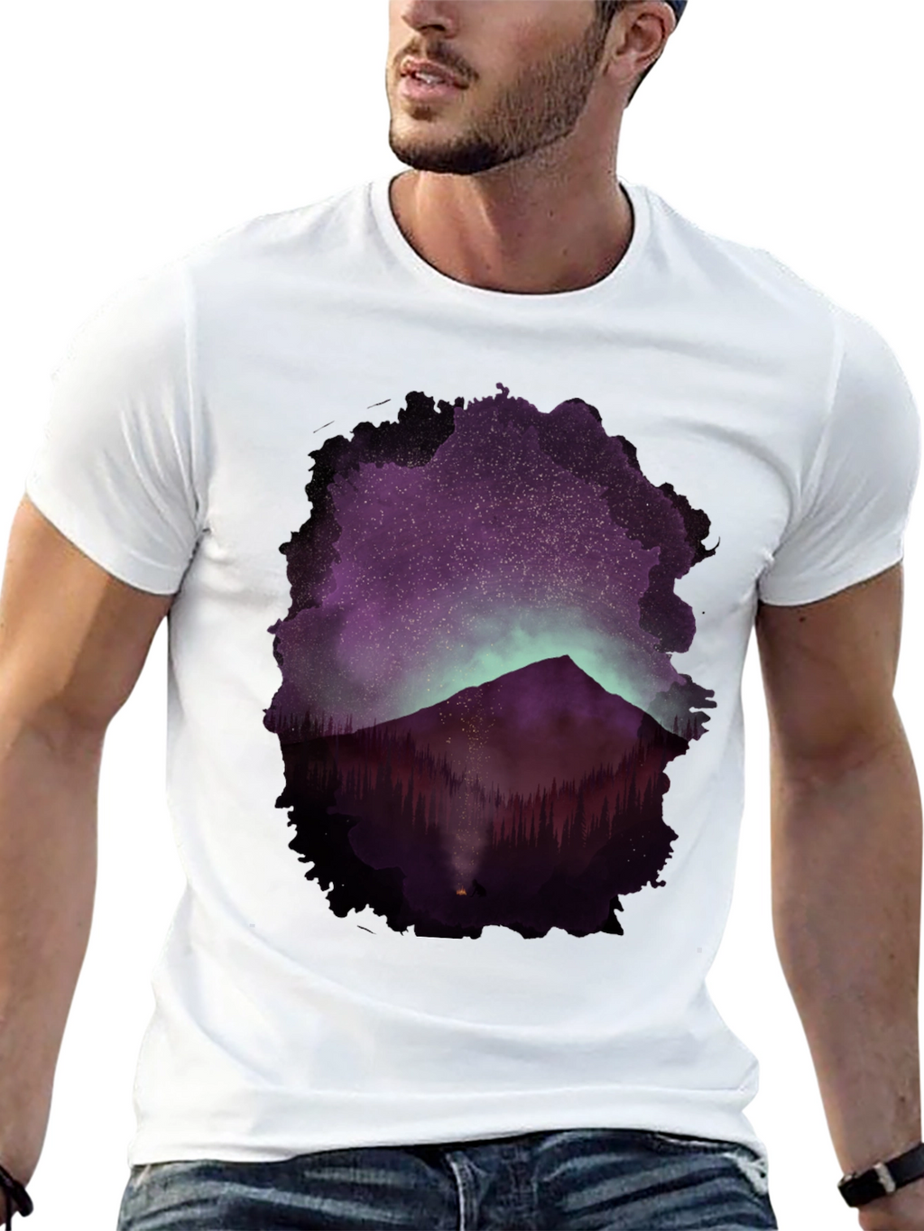 Mountain Night Sky Graphic Tee