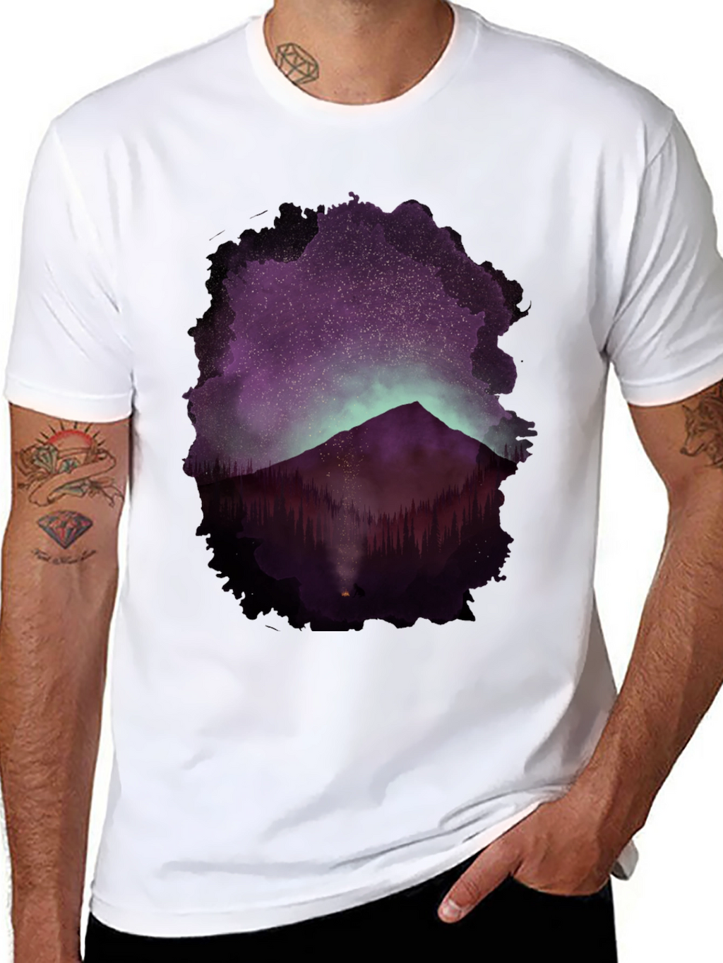Mountain Night Sky Graphic Tee