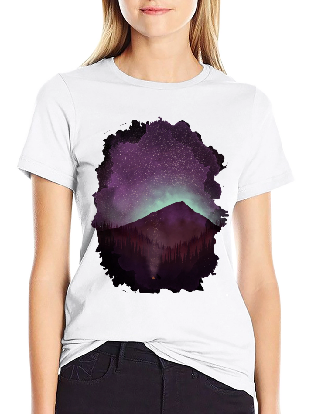 Mountain Night Sky Graphic Tee