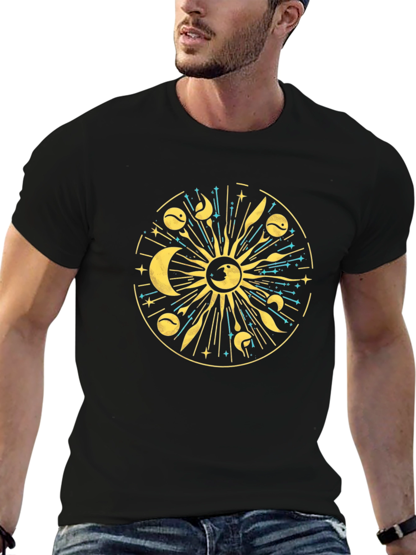 Celestial Sun & Moon Graphic T-Shirt