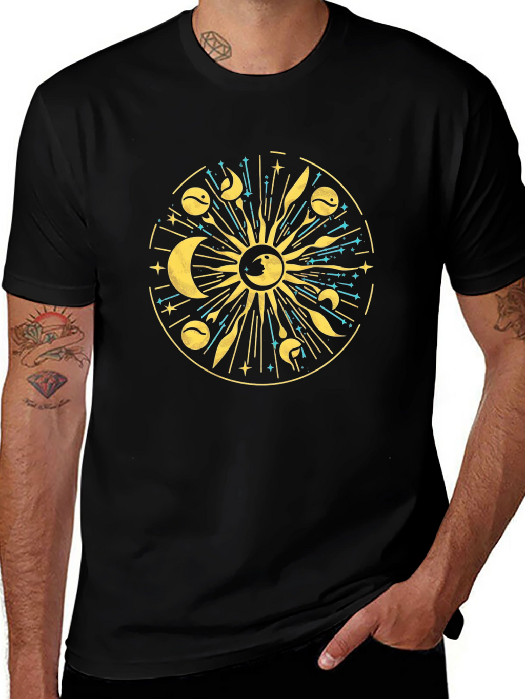 Celestial Sun & Moon Graphic T-Shirt