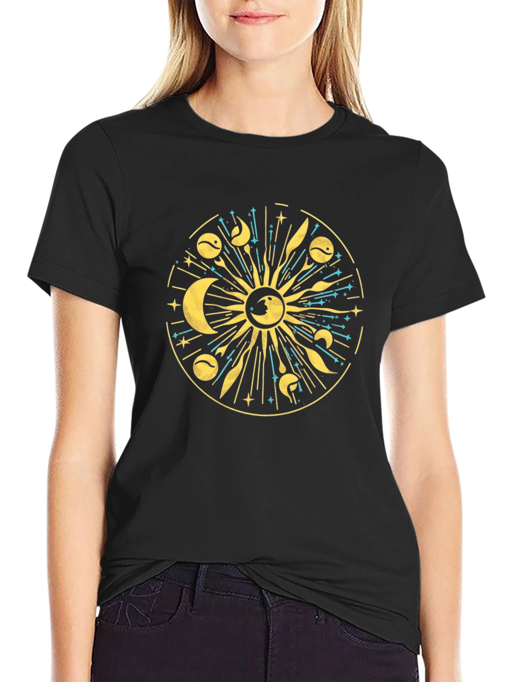 Celestial Sun & Moon Graphic T-Shirt