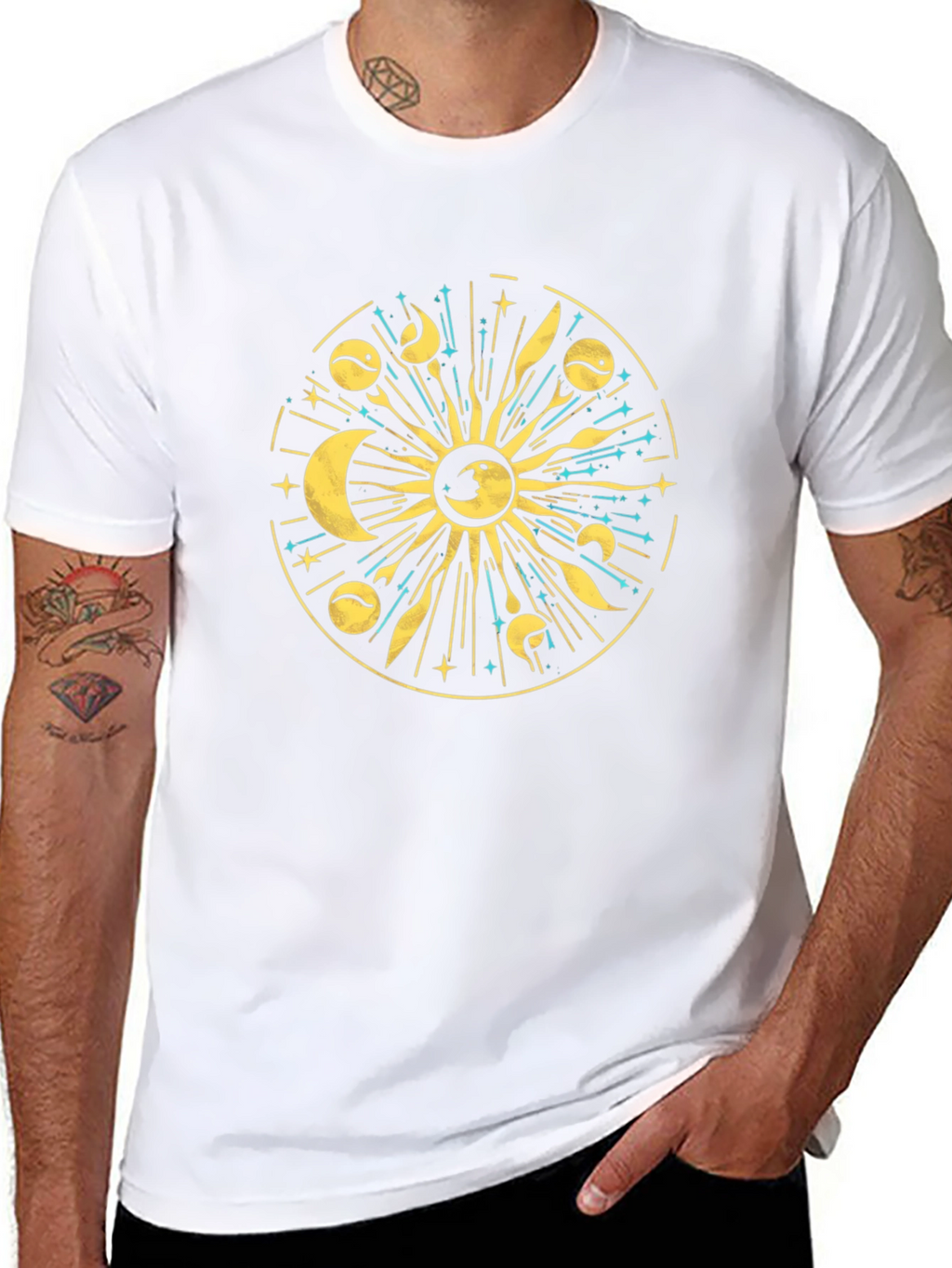 Celestial Sun & Moon Graphic T-Shirt