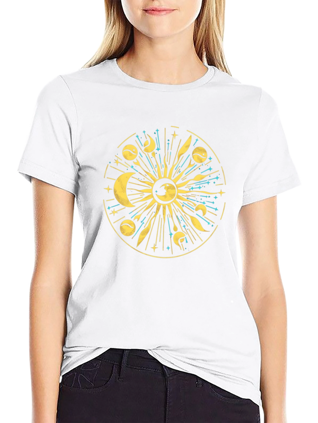 Celestial Sun & Moon Graphic T-Shirt