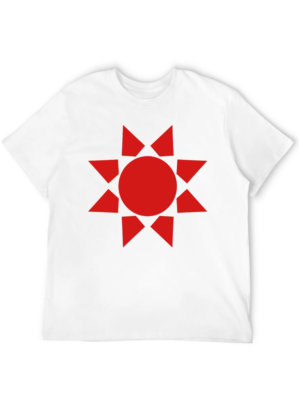 Geometric Sunburst Graphic Tee - Black Cotton