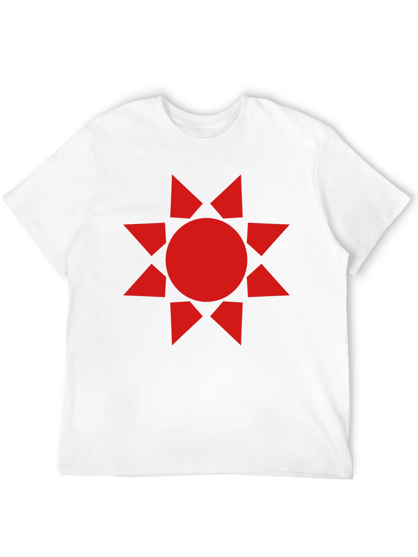 Geometric Sunburst Graphic Tee - Black Cotton