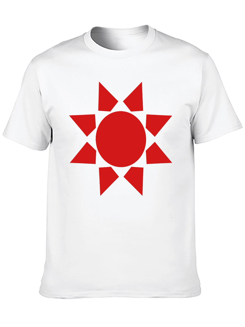 Geometric Sunburst Graphic Tee - Black Cotton