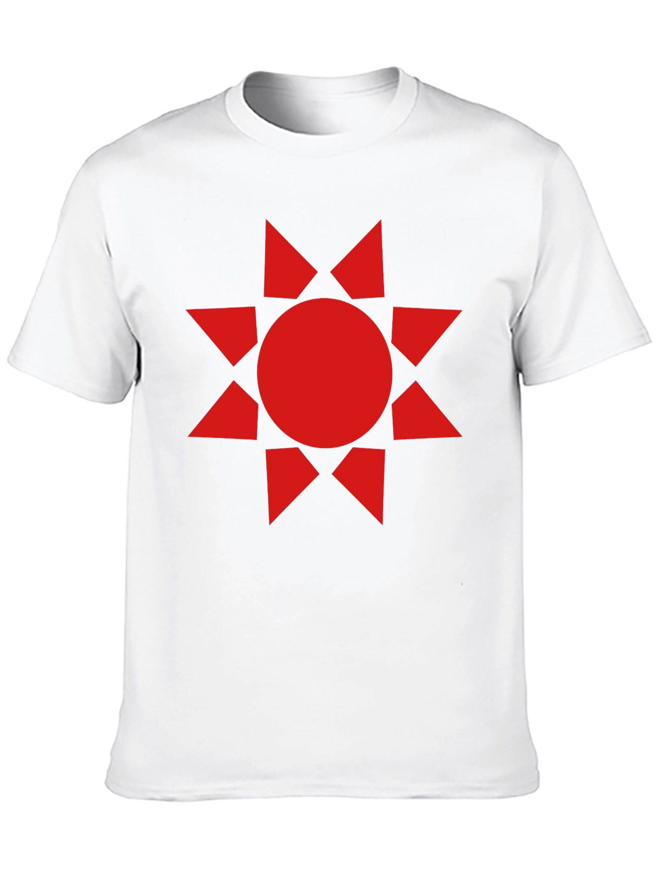 Geometric Sunburst Graphic Tee - Black Cotton
