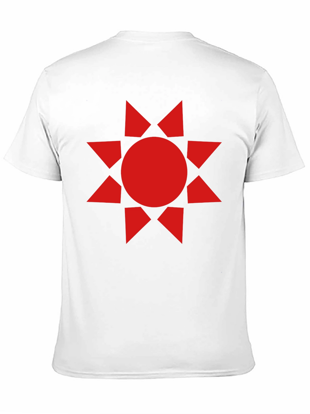 Geometric Sunburst Graphic Tee - Black Cotton