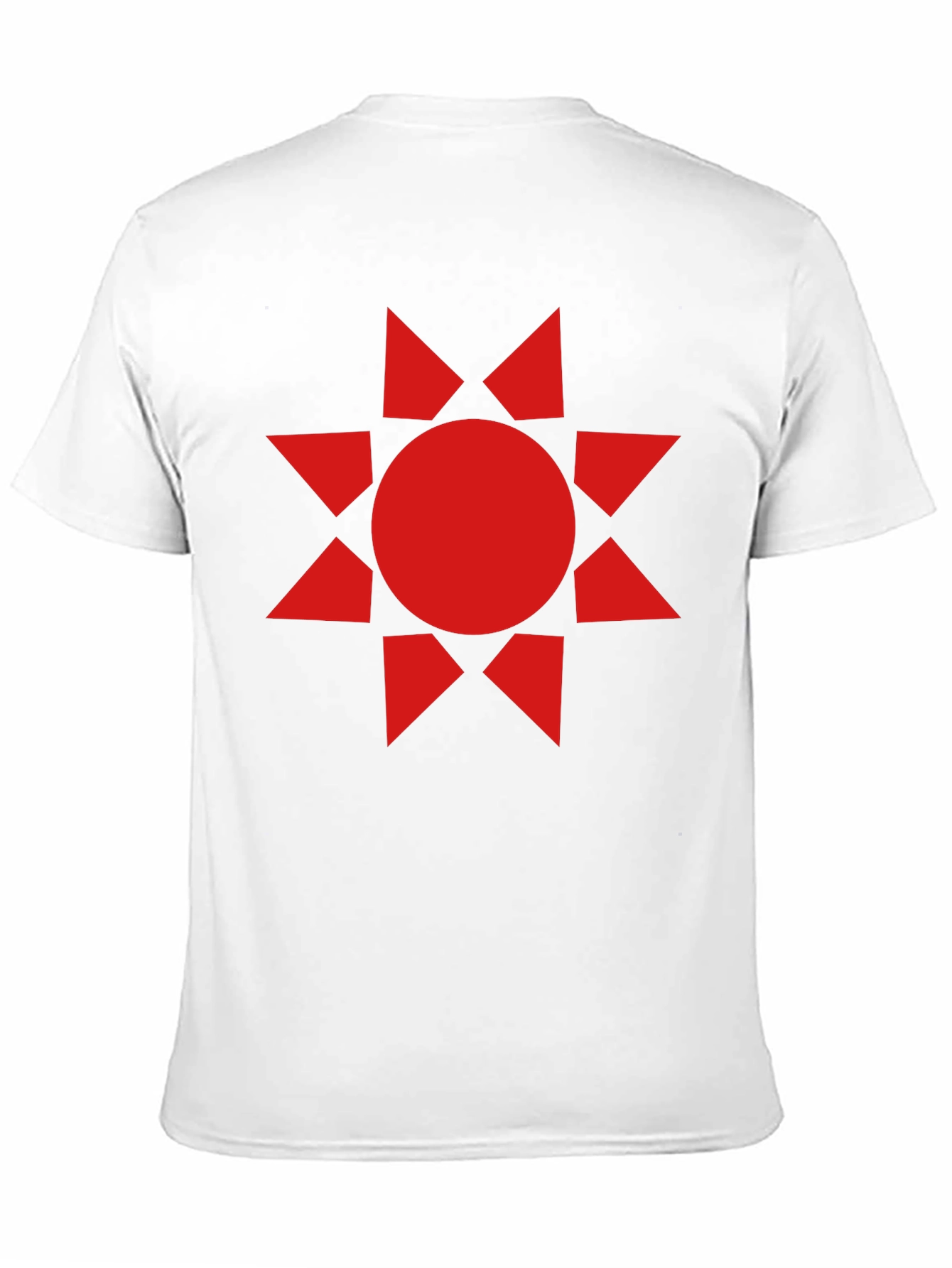 Geometric Sunburst Graphic Tee - Black Cotton