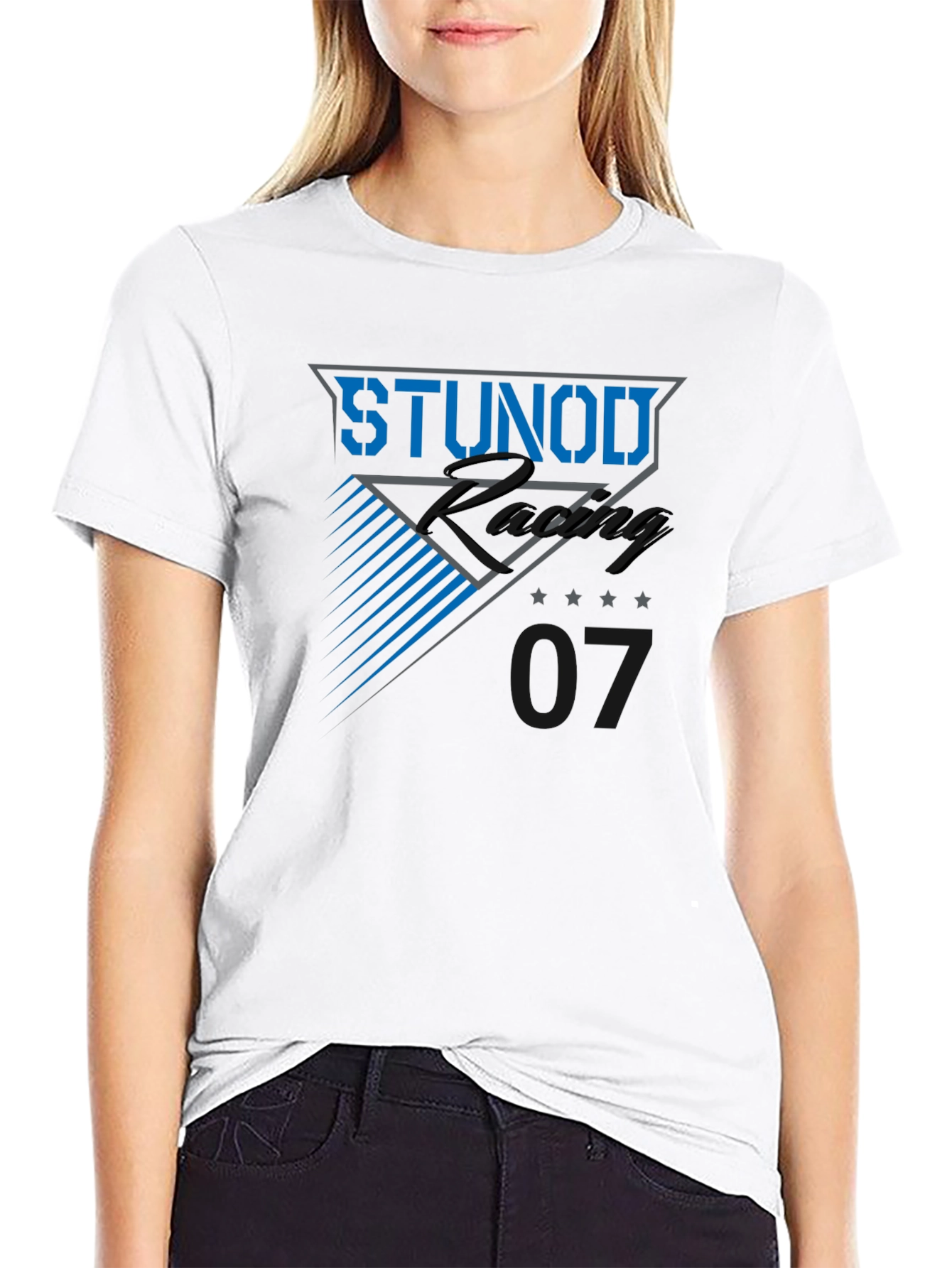 Stunod Racing Graphic Print Black T-Shirt