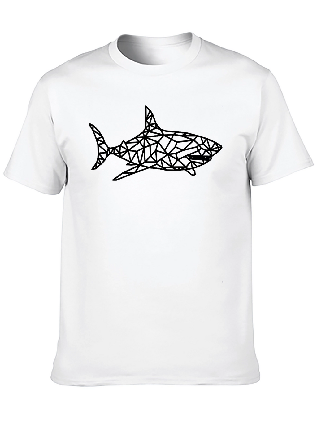 Geometric Shark Graphic Black T-Shirt