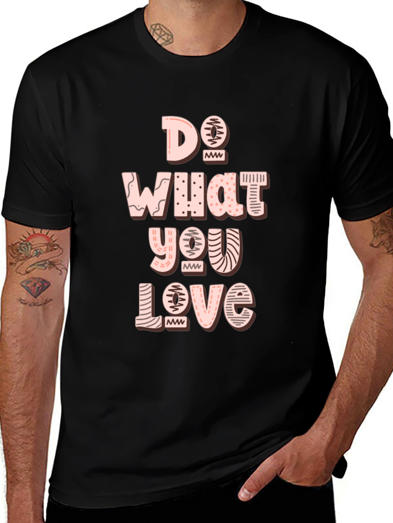Do What You Love Graphic Tee - Black Cotton Casual T-Shirt