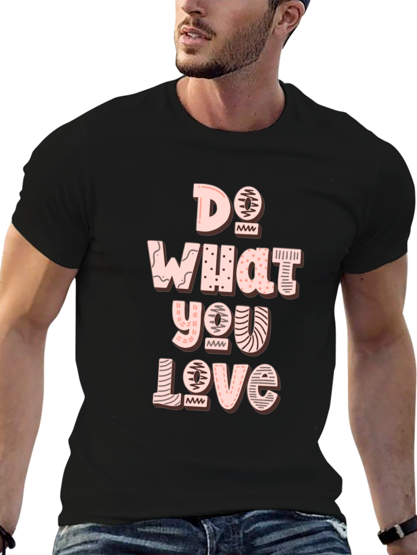 Do What You Love Graphic Tee - Black Cotton Casual T-Shirt