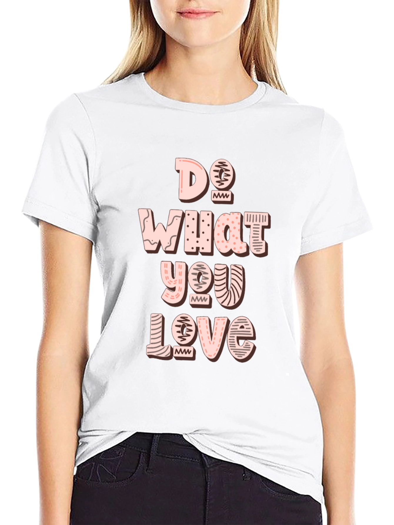 Do What You Love Graphic Tee - Black Cotton Casual T-Shirt