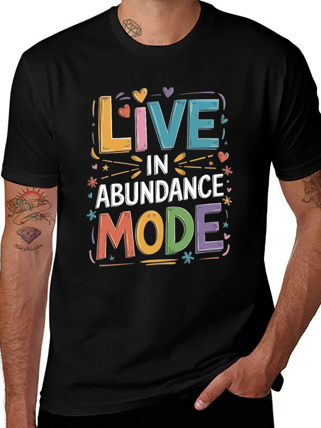 Live in Abundance Mode Black Graphic Tee