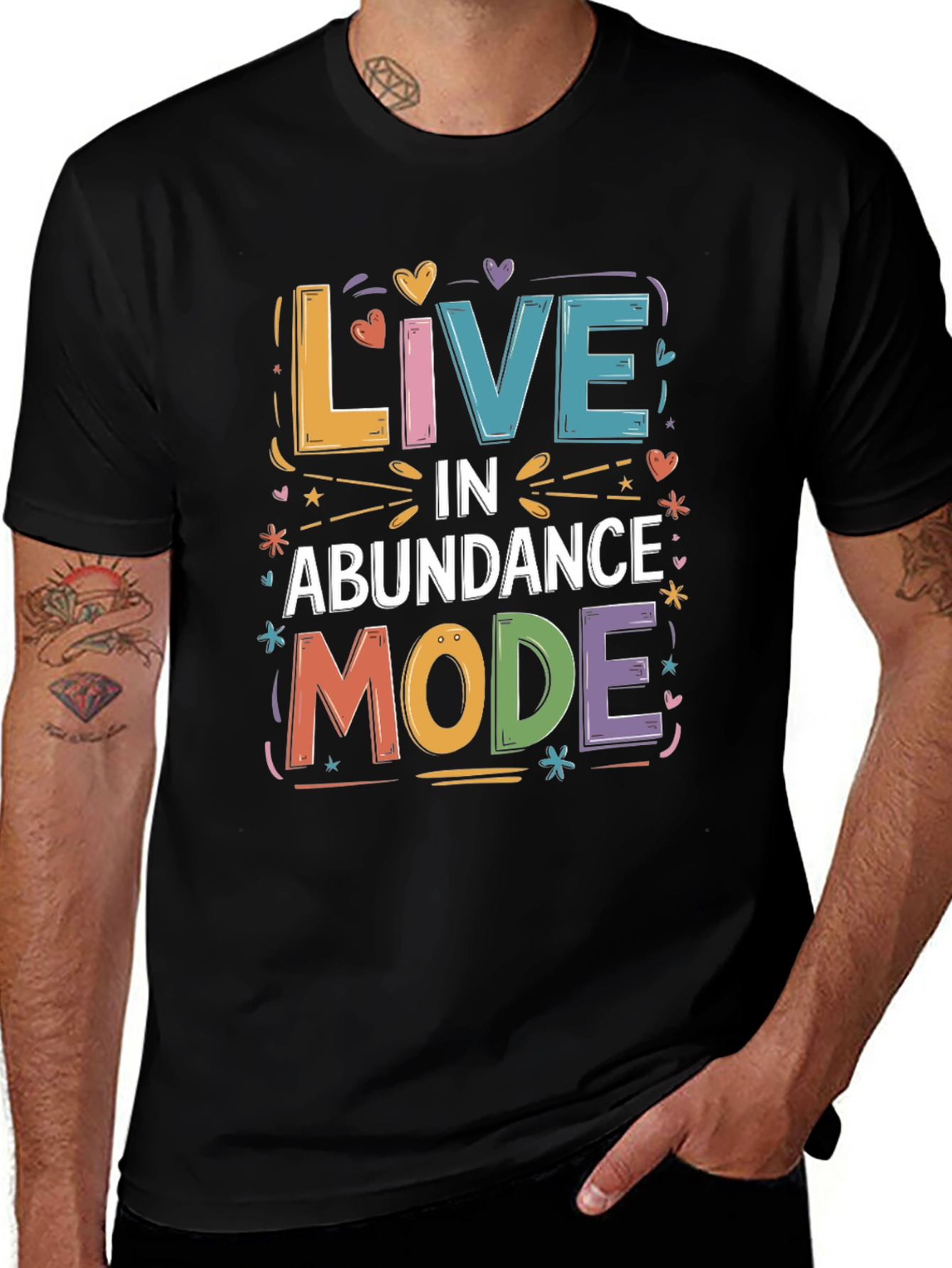 Live in Abundance Mode Black Graphic Tee