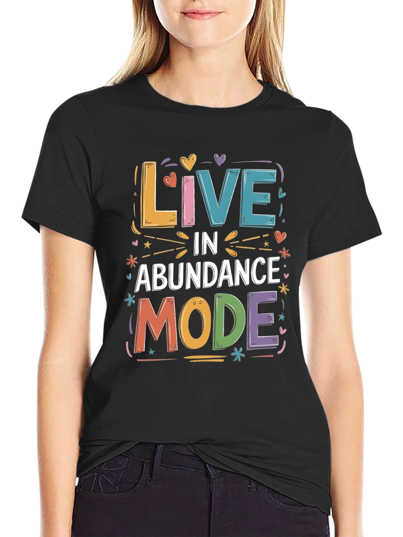 Live in Abundance Mode Black Graphic Tee