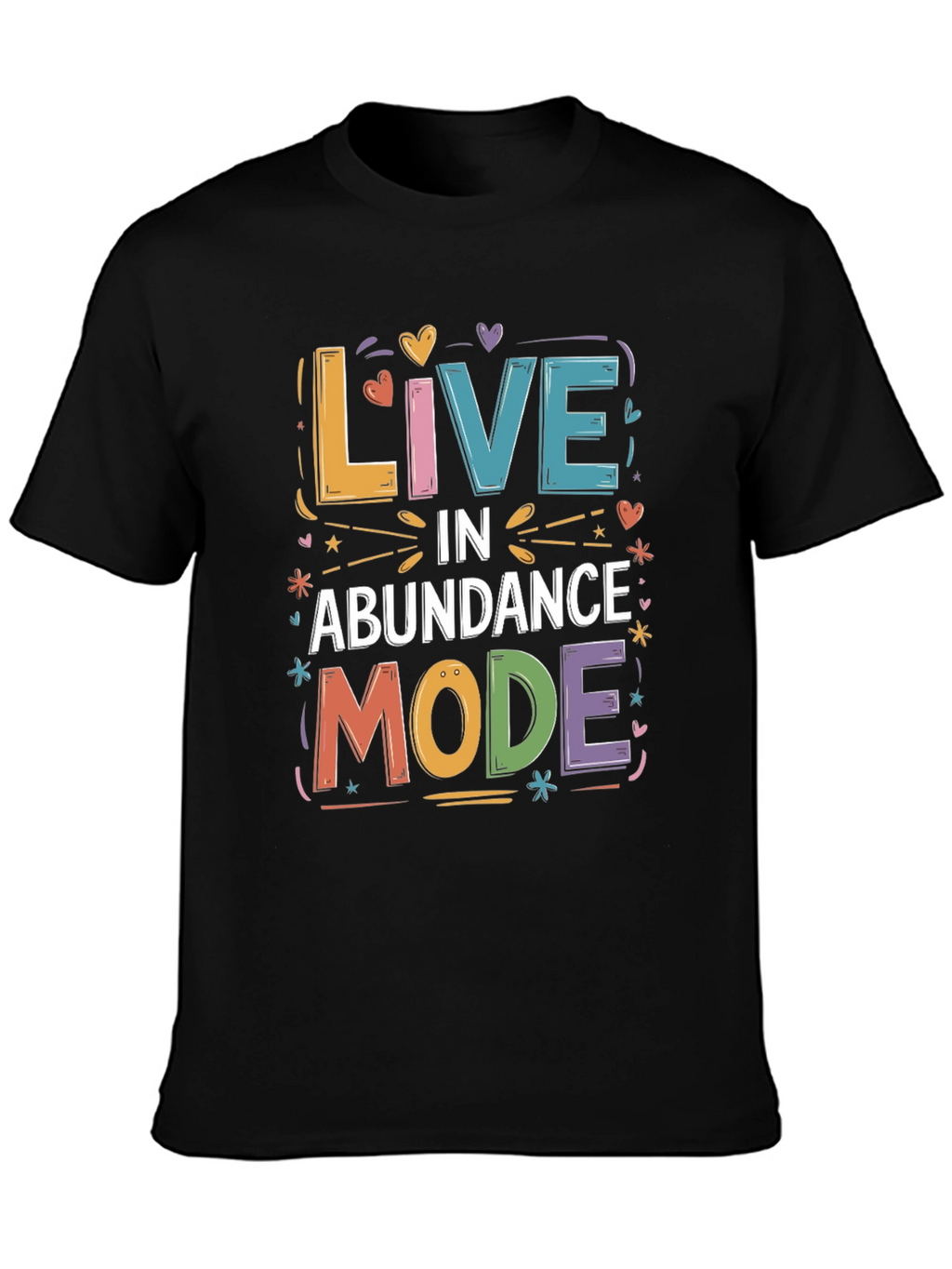 Live in Abundance Mode Black Graphic Tee