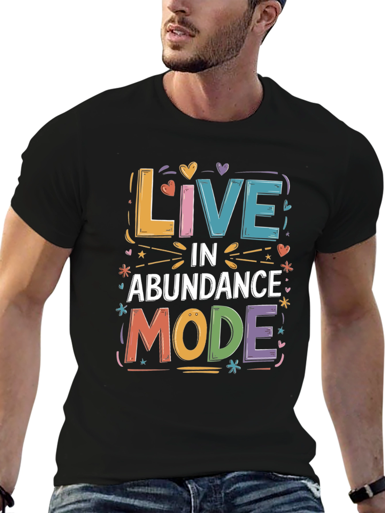 Live in Abundance Mode Black Graphic Tee