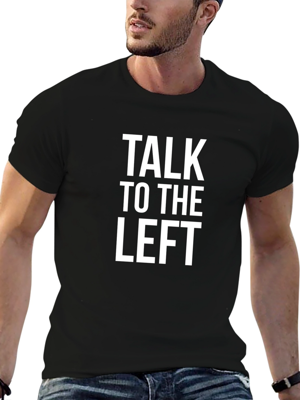 Talk To The Left Graphic Tee - Black