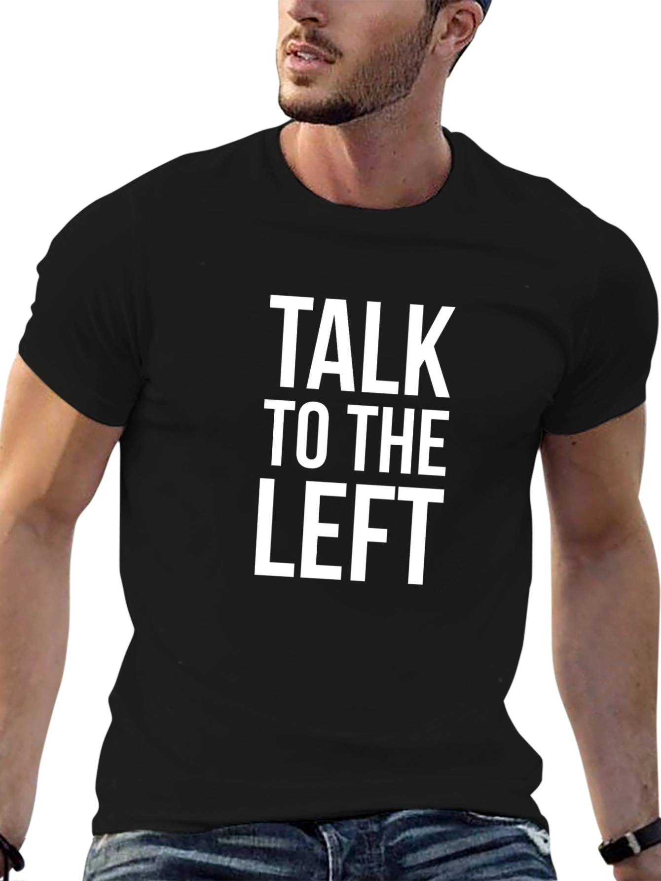 Talk To The Left Graphic Tee - Black